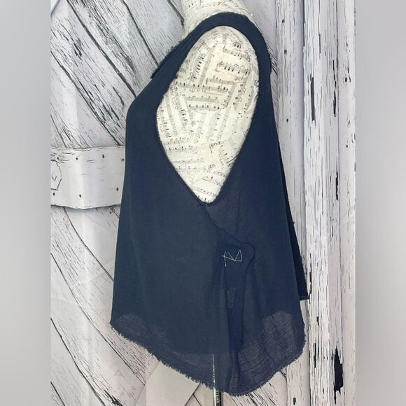 Art259Design Cotton Gauze Top Made in Italy Navy M - Picture 3 of 4